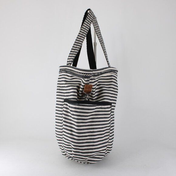 Thirty One Purse Retro Metro 19 x 14 x 7 White Black Striped Tote Purse - Picture 3 of 12